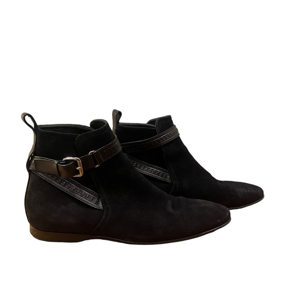 Louis Vuitton Mens Suede Belt Ankle Boots